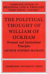 Cover of The Political Thought of William Ockham by Arthur Stephen McGrade
