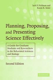 Cover of Planning, Proposing and Presenting Science Effectively by Jack Parker Hailman