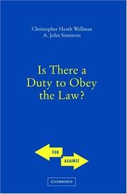 Cover of IS THERE A DUTY TO OBEY THE LAW? by Christopher Heath Wellman