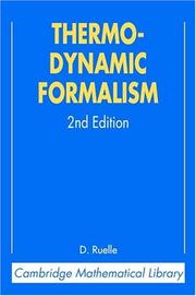Cover of Thermodynamic formalism by David Ruelle
