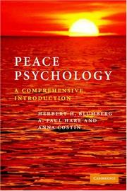 Front cover of Peace psychology by Herbert H Blumberg