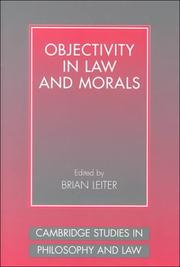 Cover of Objectivity in law and morals by Brian Leiter