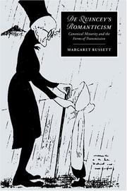 Front cover of De Quincey's Romanticism by Margaret Russett