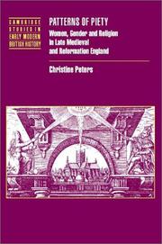 Front cover of Patterns of Piety by Christine Peters