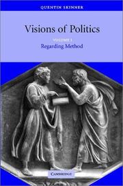 Front cover of Visions of Politics, Vol. 1 by Quentin Skinner