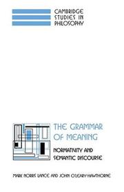 Front cover of The grammar of meaning by Mark Norris Lance
