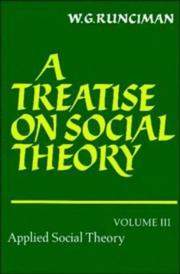 Front cover of A Treatise on Social Theory by Walter Garrison Runciman