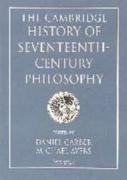 Front cover of The Cambridge history of seventeenth-century philosophy by Daniel Garber