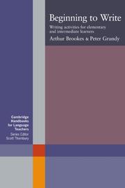 Cover of Beginning to write by Arthur Brookes