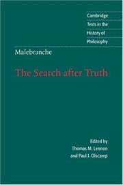 Front cover of Recherche de la vérité by Nicolas Malebranche