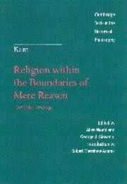 Front cover of Religion within the boundaries of mere reason and other writings by Immanuel Kant