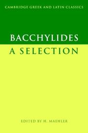 Cover of Bacchylides by Bacchylides