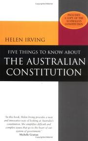 Front cover of Five things to know about the Australian Constitution by Helen Irving