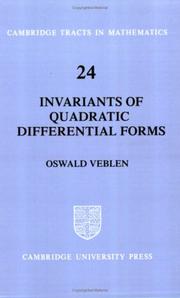 Front cover of Invariants of quadratic differential forms by Veblen, Oswald