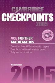 Front cover of Cambridge Checkpoints VCE Further Mathematics 2005 by Neil Duncan
