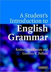 Front cover of A Student's Introduction to English Grammar by Rodney D. Huddleston