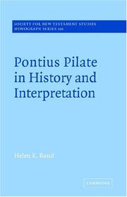 Cover of Pontius Pilate in history and interpretation by Helen K. Bond