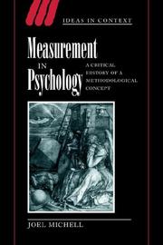 Cover of Measurement in psychology by Joel Michell