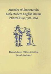 Front cover of An index of characters in early modern English drama by Thomas L. Berger