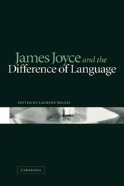 Front cover of James Joyce and the difference of language by Laurent Milesi