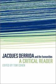 Cover of Jacques Derrida and the Humanities by Tom Cohen