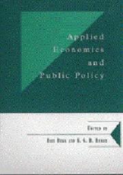 Front cover of Applied economics and public policy by Iain Begg