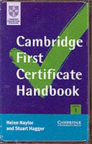 Front cover of Cambridge First Certificate Handbook Cassette Set (Cambridge First Certificate) by Helen Naylor