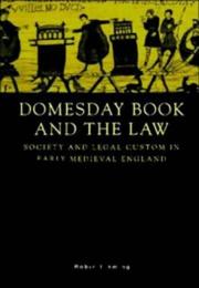 Front cover of Domesday Book and the Law by Robin Fleming