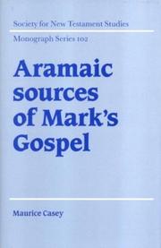 Front cover of Aramaic sources of Mark's Gospel by Maurice Casey