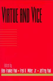 Front cover of Virtue and vice by Ellen Frankel Paul
