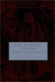 Front cover of The darkness of God by Denys Turner