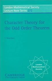 Cover of Character theory for the odd order theorem by Thomas Peterfalvi