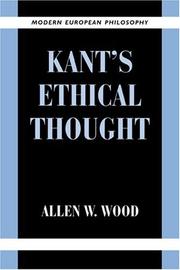 Cover of Kant's ethical thought by Allen W. Wood