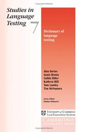 Cover of Dictionary of language testing by Davies, Alan Ph. D.