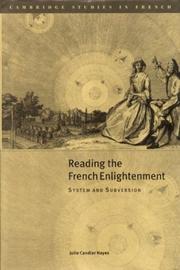 Front cover of Reading the French enlightenment by Julie Candler Hayes