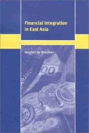 Front cover of Financial integration in East Asia by Gordon De Brouwer