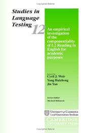Front cover of An empirical investigation of the componentiality of L2 reading in English for academic purposes by Cyril J. Weir