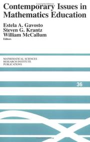 Front cover of Contemporary issues in mathematics education by Steven G. Krantz