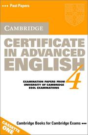 Cover of Cambridge Certificate in Advanced English 4 Cassette set by University of Cambridge Local Examinations Syndicate