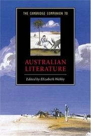 Cover of The Cambridge companion to Australian literature by Elizabeth Webby