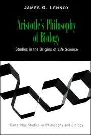 Front cover of Aristotle's Philosophy of Biology by James G. Lennox