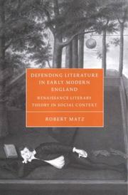 Front cover of Defending Literature in Early Modern England by Robert Matz
