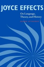 Front cover of Joyce effects on language, theory, and history by Derek Attridge