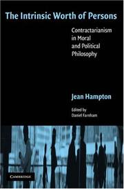 Cover of The Intrinsic Worth of Persons by Jean Hampton