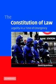 Cover of The Constitution of Law by David Dyzenhaus