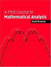 Cover of A First Course in Mathematical Analysis by David A. Brannan