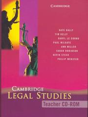 Front cover of Cambridge Legal Studies by Kate Dally