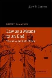 Cover of Law as a Means to an End by Brian Z. Tamanaha