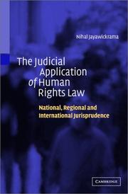 Cover of The judicial application of human rights law by Nihal Jayawickrama