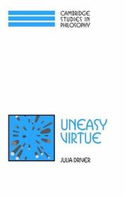 Cover of Uneasy Virtue (Cambridge Studies in Philosophy) by Julia Driver